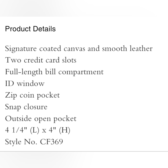 Coach Small Trifold Wallet In Signature Canvas - Picture 4 of 13